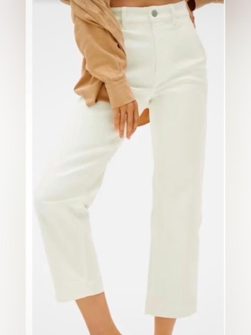 Everlane The Straight Leg Crop Size 6 Short. Ivory. Excellent Condition